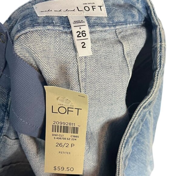 Loft Women's Size 2 Wrap Front Denim Mini Skirt Fringe Hem 90s Style Western New - Picture 4 of 4